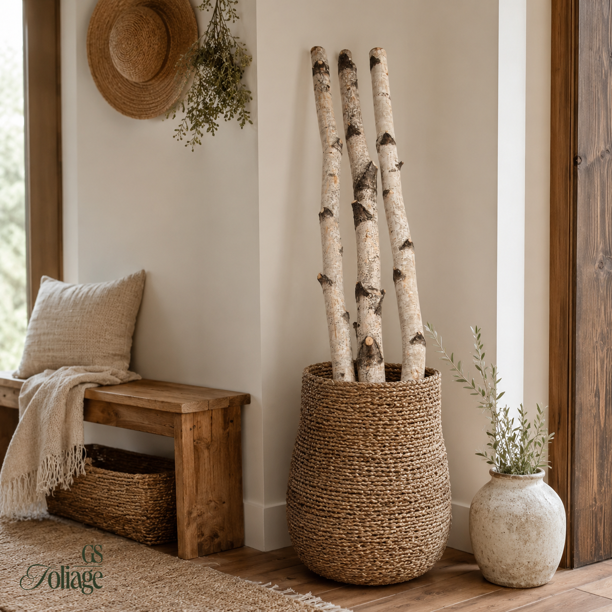 Natural Birch Poles, 4 Foot Set of 4