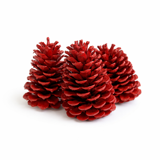 Red Painted Pinecones - 3-4"