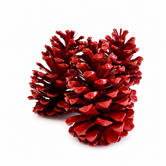 Red Painted Pinecones - 4-6"