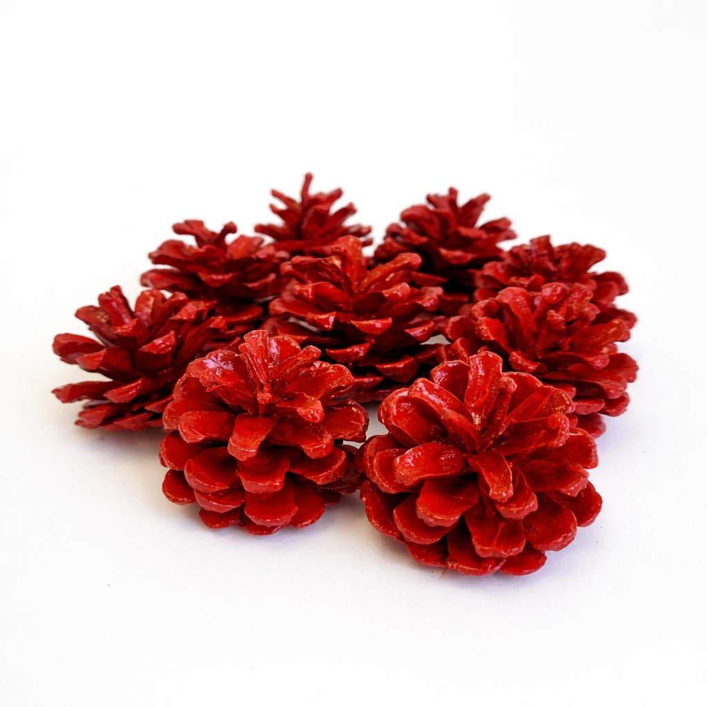 Red Painted Pinecones - 1-2"