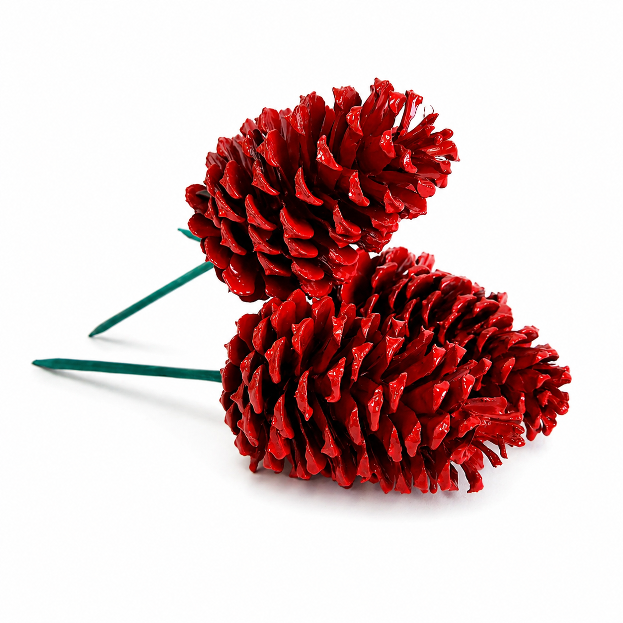 Red Pinecone Pick - 6 Inch Stem (3-4")