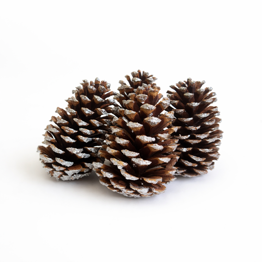 Silver Glitter Pinecones - 3-4"